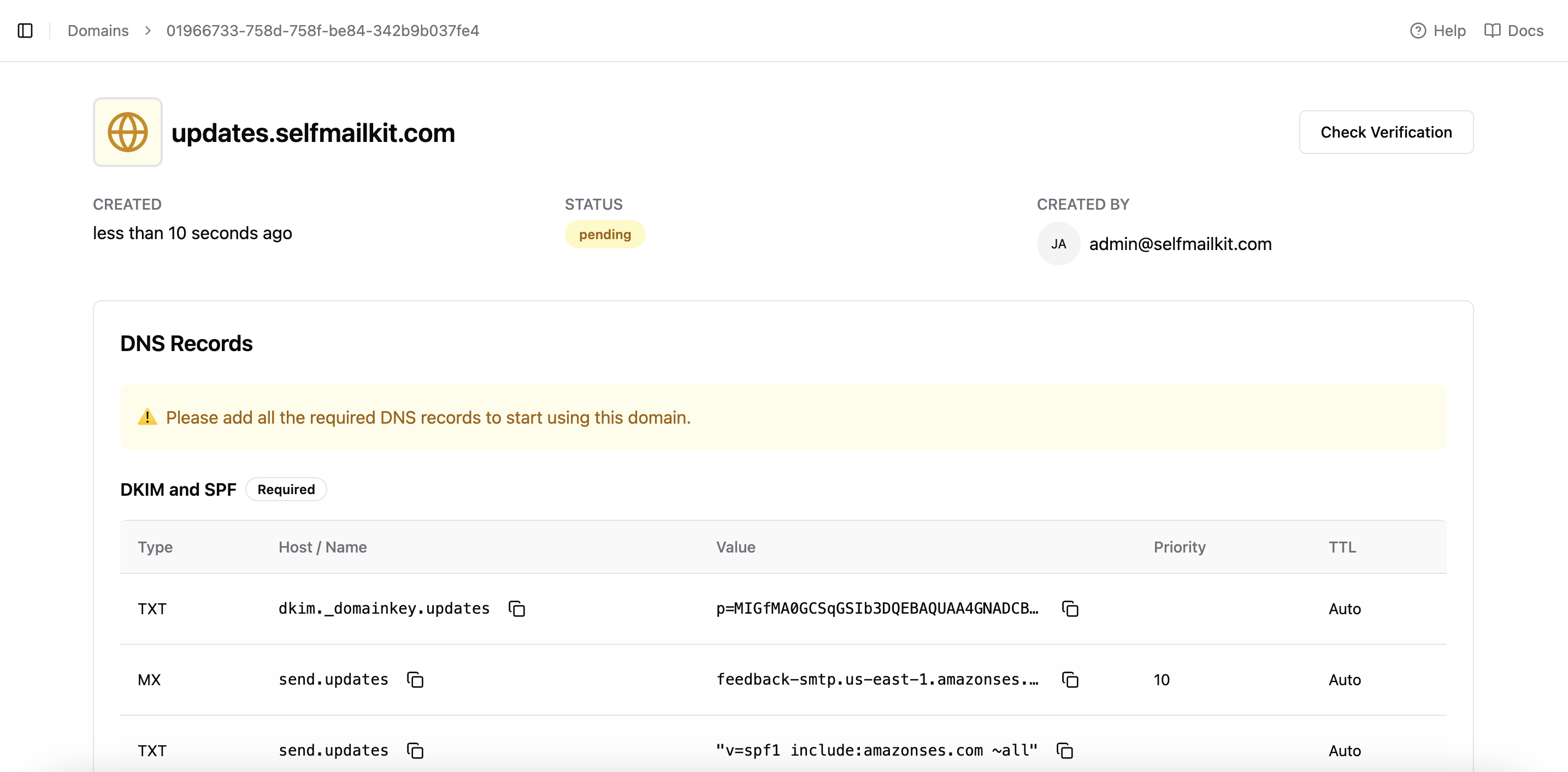 Create Domain