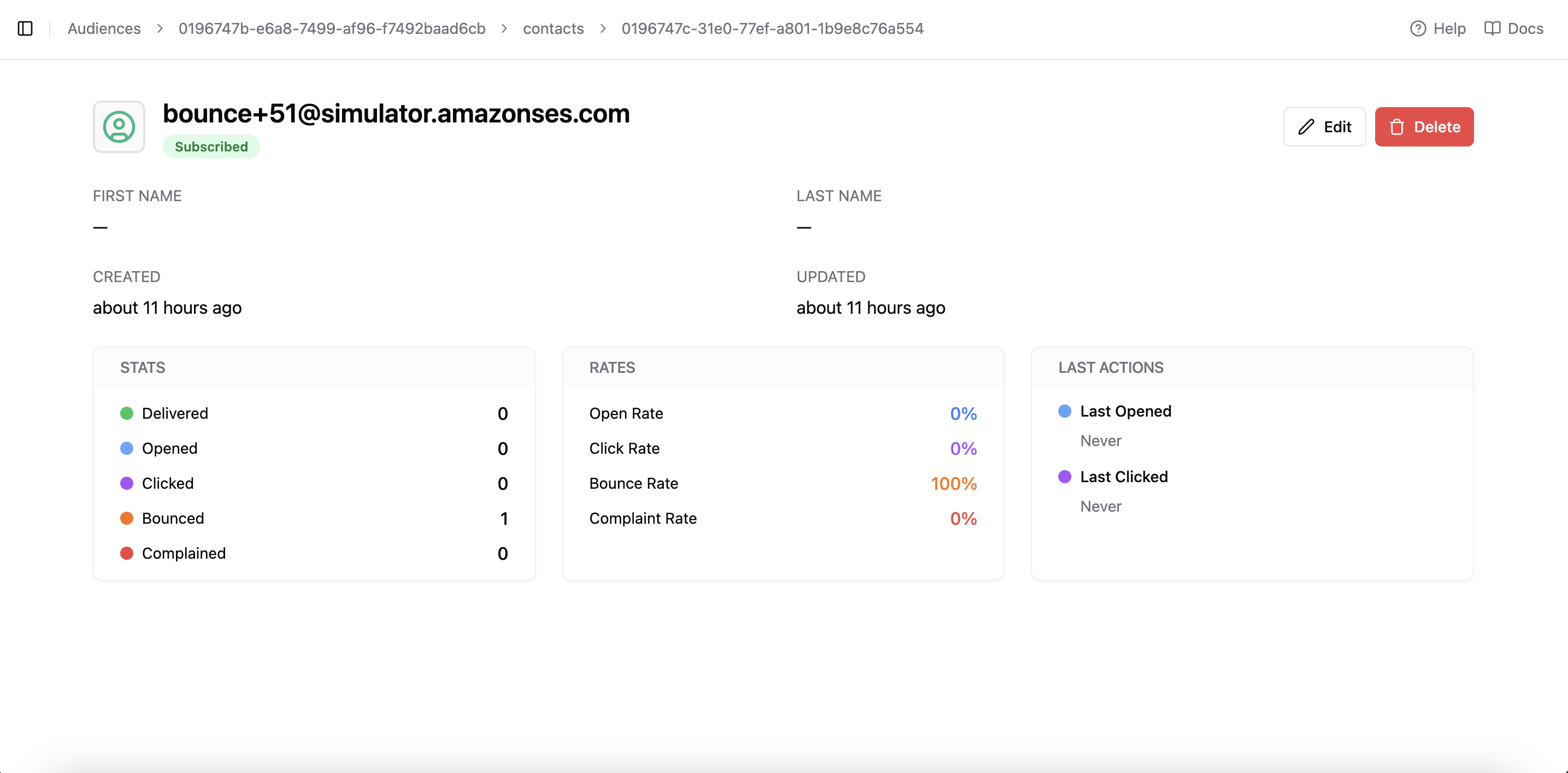 Contact Analytics Detail
